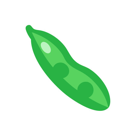 Stylized green pea pod on black backgroundのイラスト素材