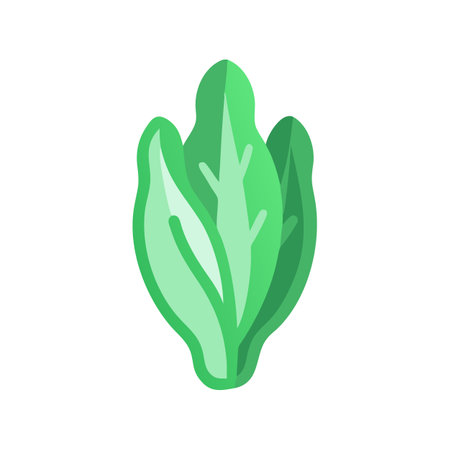 Stylized green spinach leaves illustration on a black backgroundのイラスト素材