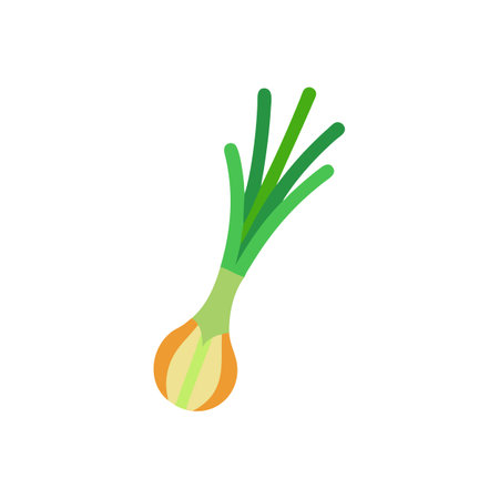 Isolated minimalist illustration of fresh scallion against black backgroundのイラスト素材