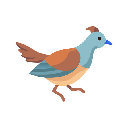 Stylized bird illustration with blue and brown colorschemeのイラスト素材