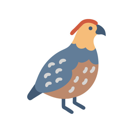 Flat design scaled quail vector illustration on black backgroundのイラスト素材