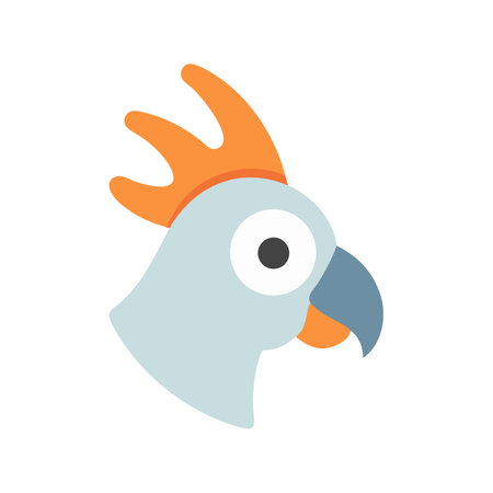 Simple Cockatoo Head Icon with Black Background Illustrationのイラスト素材