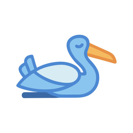 Stylized pelican illustration against black background suitable for webのイラスト素材