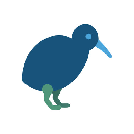 Modern illustration of a kiwi bird in flat designのイラスト素材