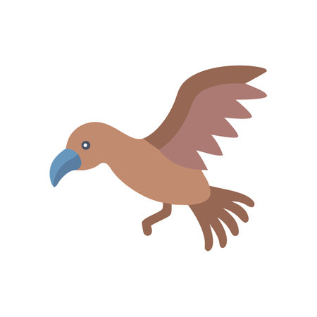 Cartoon bird illustration with minimalist style on black backgroundのイラスト素材