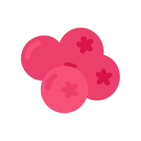 Stylized pink cranberries with floral pattern isolated on blackのイラスト素材