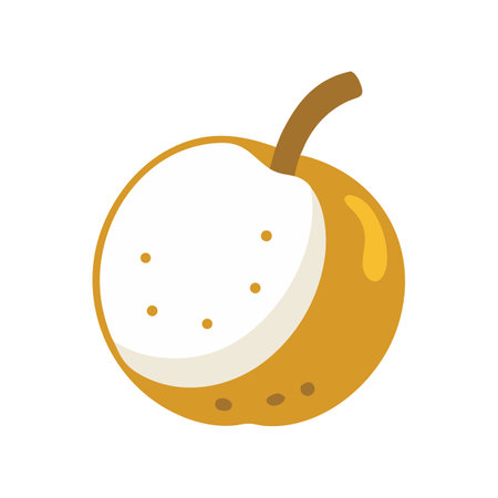 Cartoon style loquat fruit on solid black backgroundのイラスト素材
