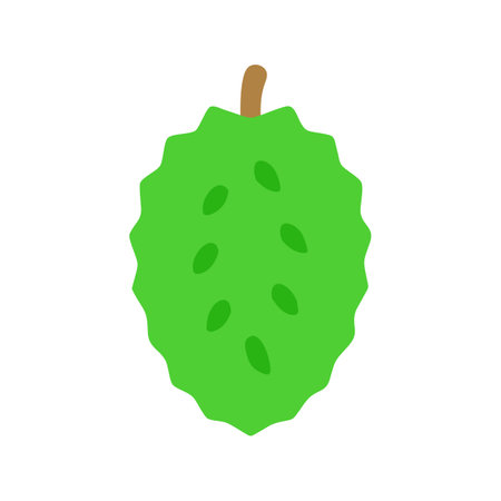 Simple soursop graphic illustration isolated against a dark backgroundのイラスト素材