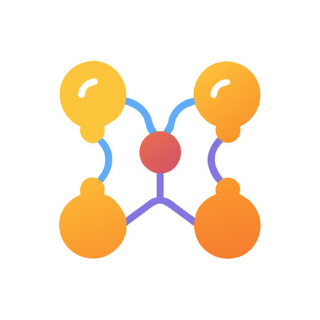 Connected nodes forming network on black background illustrationのイラスト素材