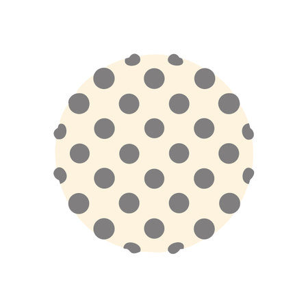 Cream sphere with gray polka dots on black backgroundのイラスト素材