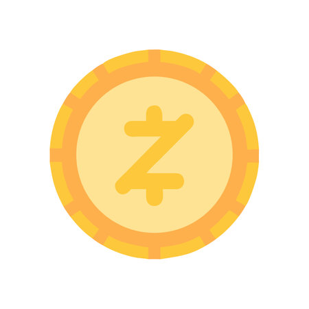 Zcash cryptocurrency coin on black background, digital currencyのイラスト素材