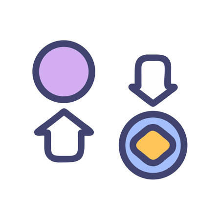 Simple Up and Down Arrow Icons on Black Backgroundのイラスト素材