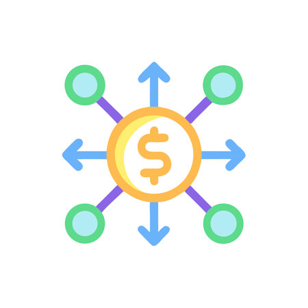 Decentralized finance flat design concept with dollar coin iconのイラスト素材