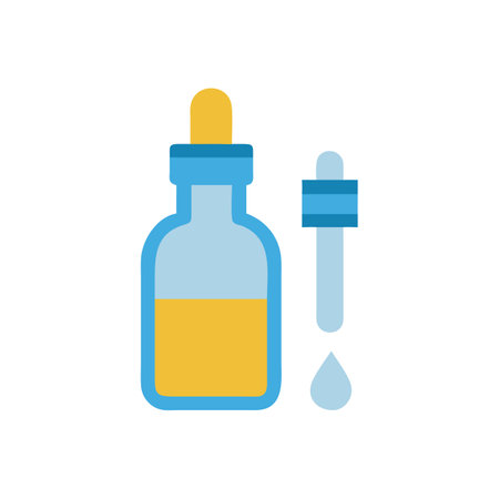 Essential oil bottle with dropper minimal flat illustrationのイラスト素材