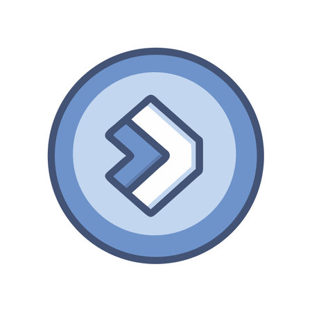 Vector arrow icon inside a blue circle graphicのイラスト素材