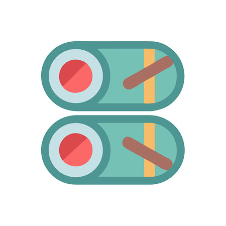 Two toggle switches illustration with different positions on blackのイラスト素材