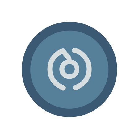 Abstract circular icon with concentric design on black backgroundのイラスト素材