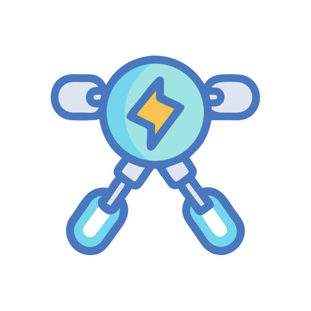 Abstract energetic symbol with chains illustration on black backdropのイラスト素材