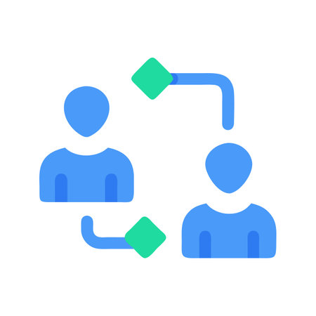 Flat design people communication loop on a black backgroundのイラスト素材