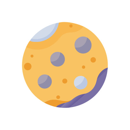 Abstract flat illustration of a planet with craters designのイラスト素材
