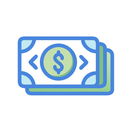 Stack of paper money featuring dollar sign iconのイラスト素材