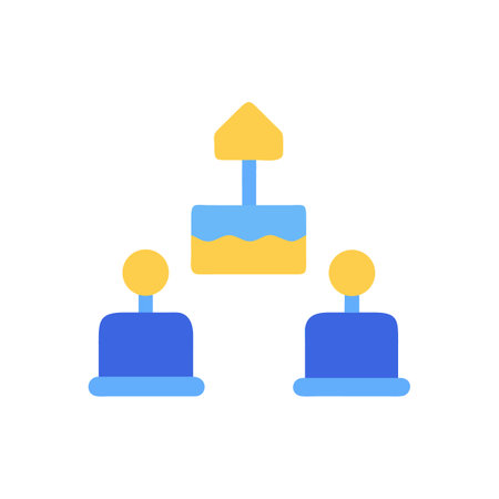 Simple flat vector illustration of leadership hierarchy icon conceptのイラスト素材