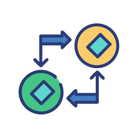 Circular flow diagram with arrows, cycles and process conceptのイラスト素材