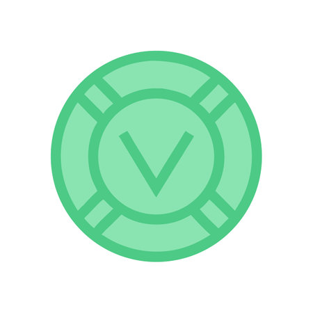 Green checkmark inside a circular target flat iconのイラスト素材