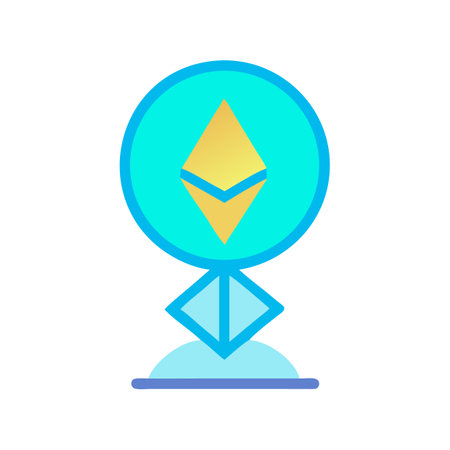 Ethereum Symbol Modern Icon on Black Background Design Element