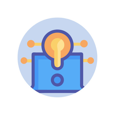 Stylized molten metal casting machine symbol with bright colorsのイラスト素材
