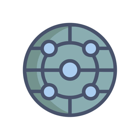 Network connection icon with light green and blue elementsのイラスト素材