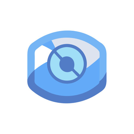 Abstract blue geometric eye icon, monitoring and security conceptのイラスト素材