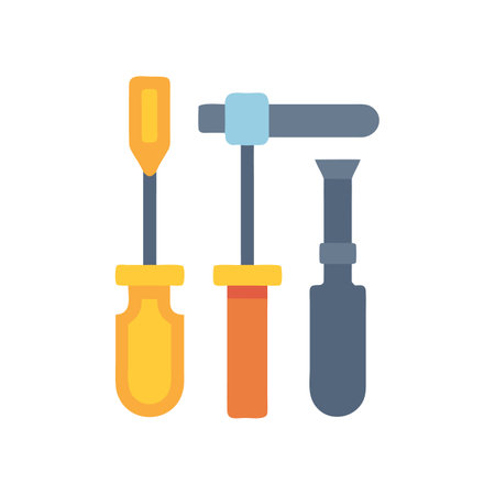 Illustrative tools set isolated on black background designのイラスト素材