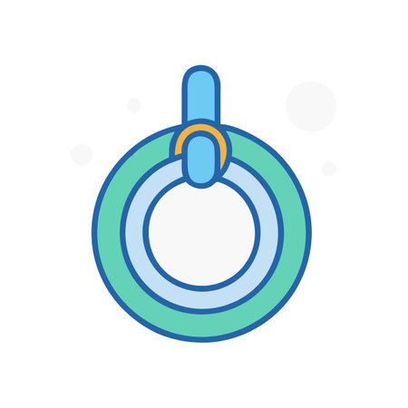Stylized circle design with handle and white circlesのイラスト素材
