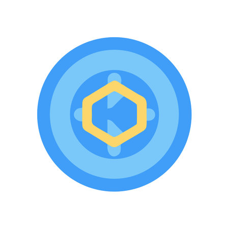 Geometric concentric circles with central hexagon on black backgroundのイラスト素材