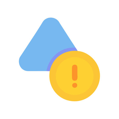 Geometric warning symbol with triangle and exclamation pointのイラスト素材