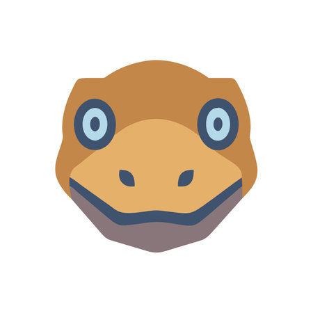 Flat design chameleon face on black background graphic illustrationのイラスト素材