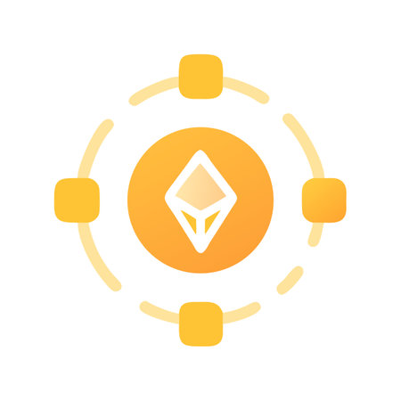 Ethereum network communication symbol on black background modern designのイラスト素材