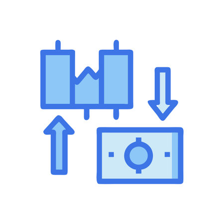 Financial market chart, money currency down and up trendsのイラスト素材