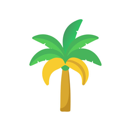 Palm Tree Illustration on Black Background Tropical Iconのイラスト素材