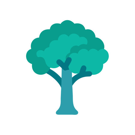 Minimalist teal tree on black background illustrationのイラスト素材