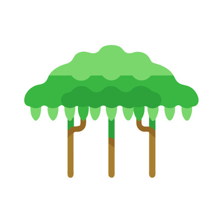 Stylized flat illustration of a broadleaf treeのイラスト素材
