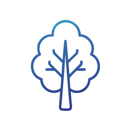 Isolated stylized tree vector icon on black backgroundのイラスト素材