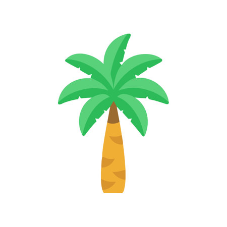 Simple Palm Tree Illustration on Black Backgroundのイラスト素材
