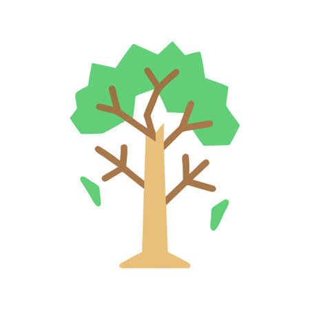 Stylized single tree graphic against black background illustrationのイラスト素材