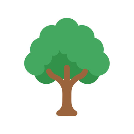 Minimalistic tree vector illustration on black backgroundのイラスト素材