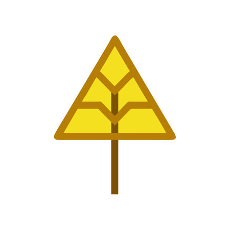 Stylized tree graphic with triangle leaf structureのイラスト素材