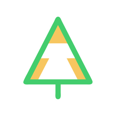 Stylized tree icon illustration with geometric shapes designのイラスト素材