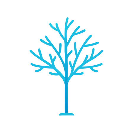 Stylized bare tree on black background illustrationのイラスト素材
