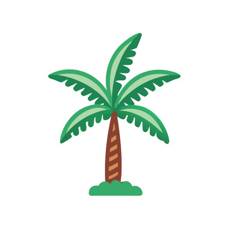Flat design palm tree illustration on black backgroundのイラスト素材